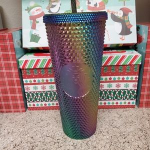 Starbucks Tumbler Rainbow Studded Oil Slick NEW 24 OZ